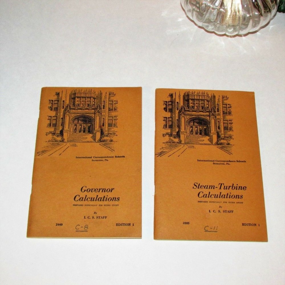 1940's ICS Home Study Courses Steam Turbine & Governor Calculations Vintage